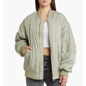 NWT Blanknyc Oversized Sage Green Bomber In XS